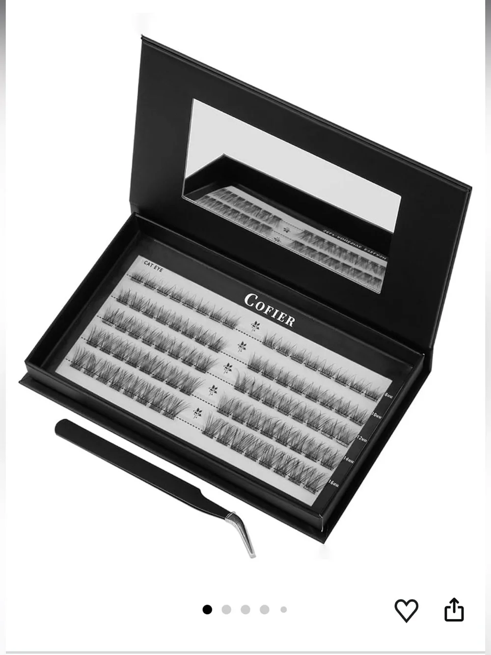 Cofier Cat Eye Wispy Lash Clusters Kit, 80 Pcs Individual Eyelash Clusters
